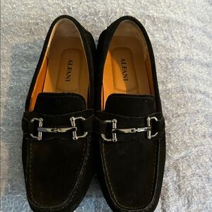 Alfani Men's Black Loafers with Metallic Detailing